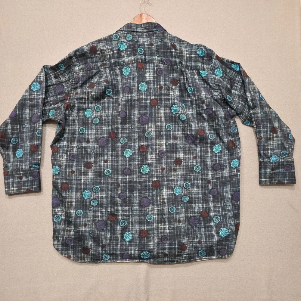 Visconti Black Men's Multicolored Long Sleeve Button Up Shirt‎ Size 3XLB